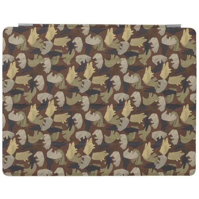 Silhouette Animal Camouflage Brown iPad Smart Cover (Horizontal)