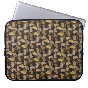 Silhouette Animal Camouflage Brown Laptop Sleeve
