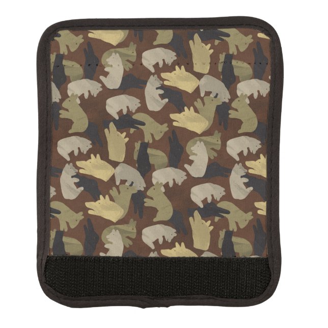 Silhouette Animal Camouflage Brown Luggage Handle Wrap (Front)