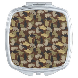 Silhouette Animal Camouflage Brown Mirror For Makeup