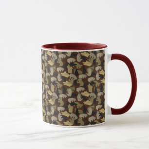 Silhouette Animal Camouflage Brown Mug