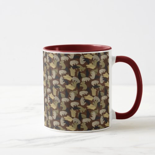 Silhouette Animal Camouflage Brown Mug