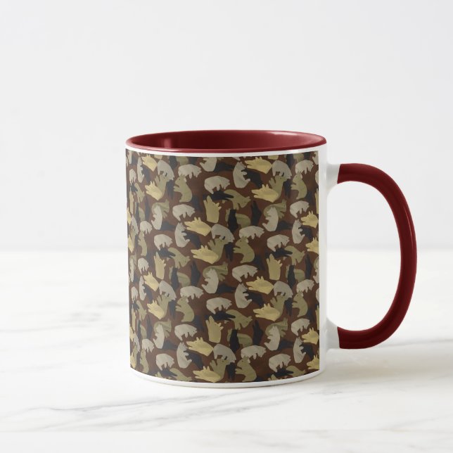 Silhouette Animal Camouflage Brown Mug (Right)