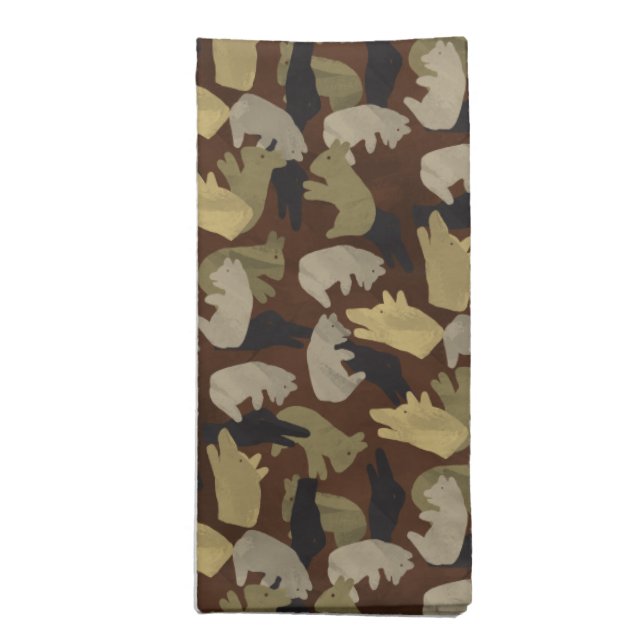Silhouette Animal Camouflage Brown Napkin (Folded)