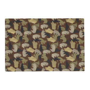 Silhouette Animal Camouflage Brown Placemat