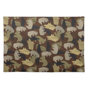 Silhouette Animal Camouflage Brown Placemat