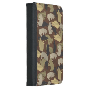 Silhouette Animal Camouflage Brown Wallet Phone Case For Samsung Galaxy S5