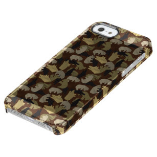 Silhouette Animal Camouflage Brown Clear iPhone SE/5/5s Case