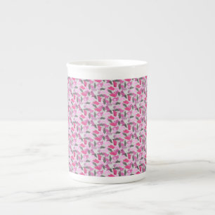 Silhouette Animal Camouflage Pink Bone China Mug