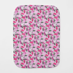 Silhouette Animal Camouflage Pink Burp Cloth