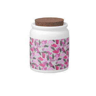 Silhouette Animal Camouflage Pink Candy Jar