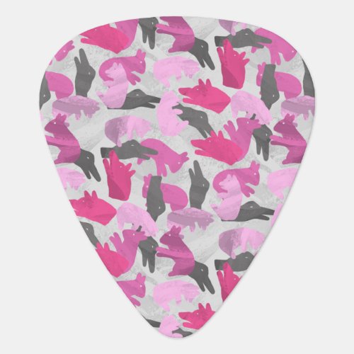 Silhouette Animal Camouflage Pink Guitar Pick