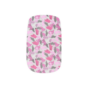 Silhouette Animal Camouflage Pink Minx Nail Art