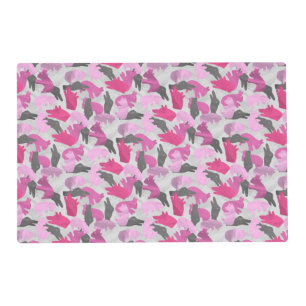 Silhouette Animal Camouflage Pink Placemat
