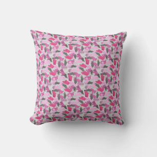 Silhouette Animal Camouflage Pink Throw Pillow