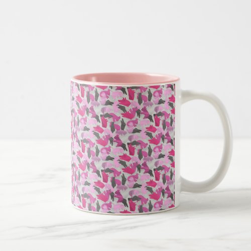 Silhouette Animal Camouflage Pink Two_Tone Coffee Mug