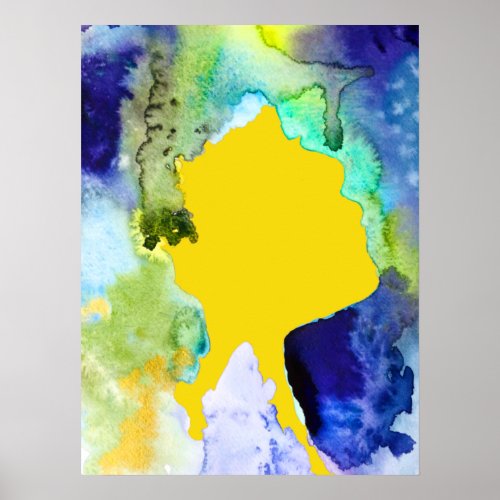 Silhouette art abstract watercolor poster