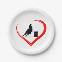 Silhouette Barrel Racing Cowgirl, Horse and Heart