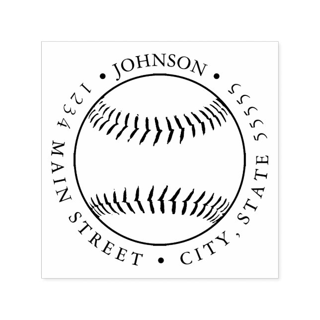 Silhouette Baseball Bat Return Label Self-inking Stamp (Design)