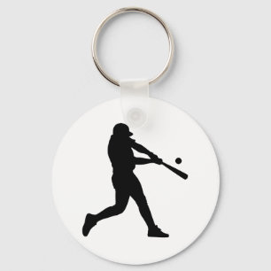 Silhouette Baseball Player Keychain