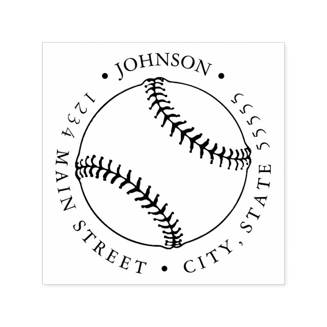 Silhouette Baseball Return Label Self-inking Stamp (Design)