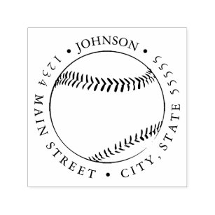 Silhouette Baseball Return Label Self-inking Stamp