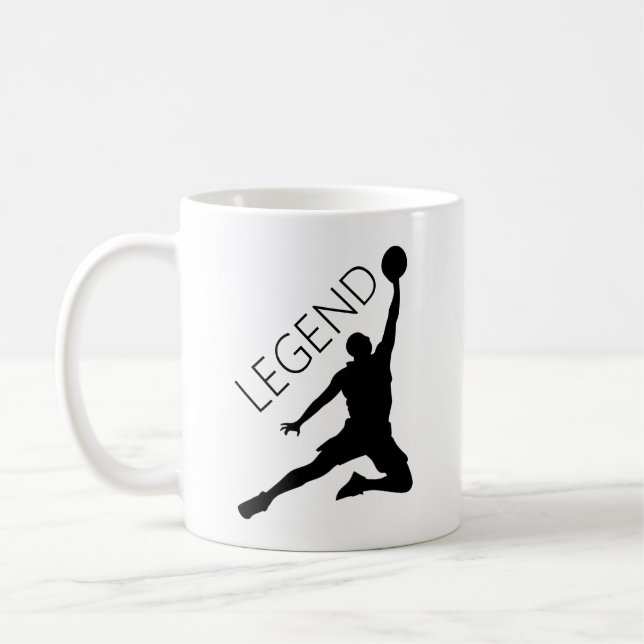 Silhouette Basketball Player Coffee Mug (Left)