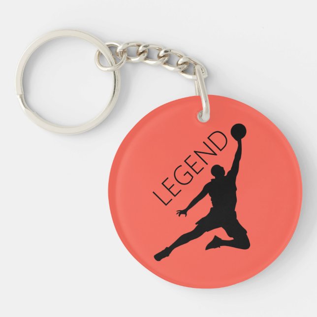 Silhouette Basketball Player Keychain (Front)