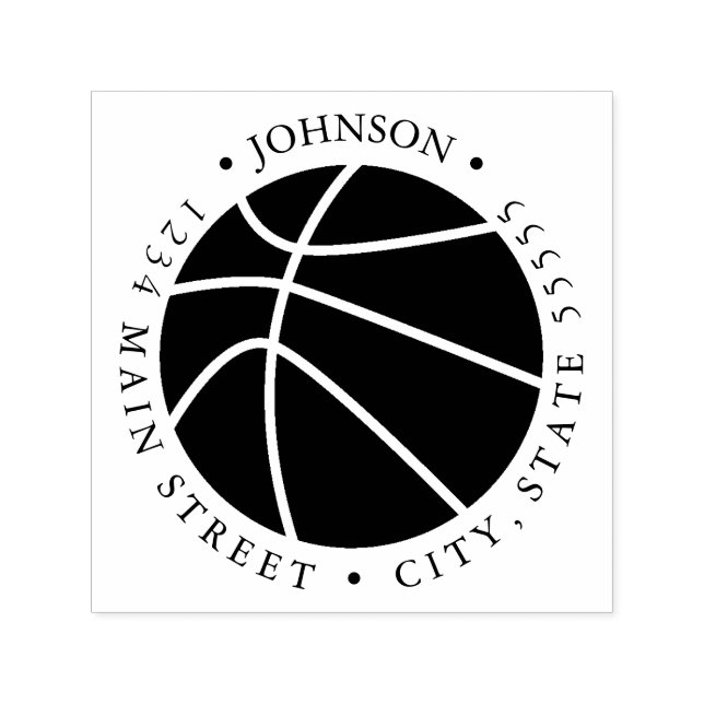 Silhouette Basketball Return Label Self-inking Stamp (Design)