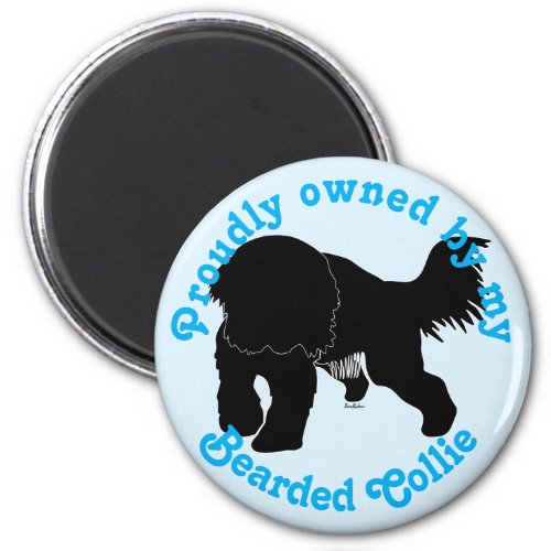 Silhouette Bearded Collie Magnet