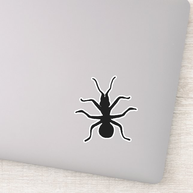 Silhouette Big Black Crawling Ant Insect Sticker (Detail)