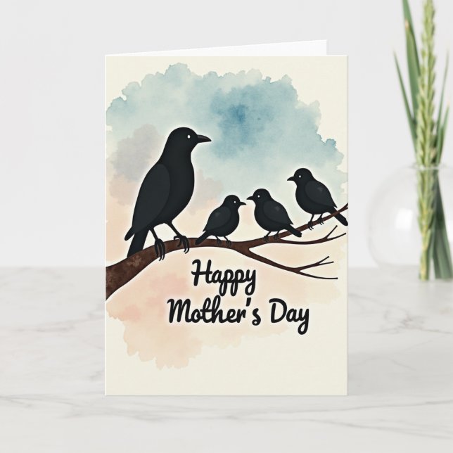 Silhouette Bird Mothers Day Card (Front)