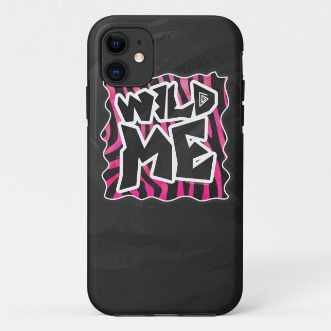 Silhouette Black and Hot Pink Zebra Case-Mate iPhone Case (Back)