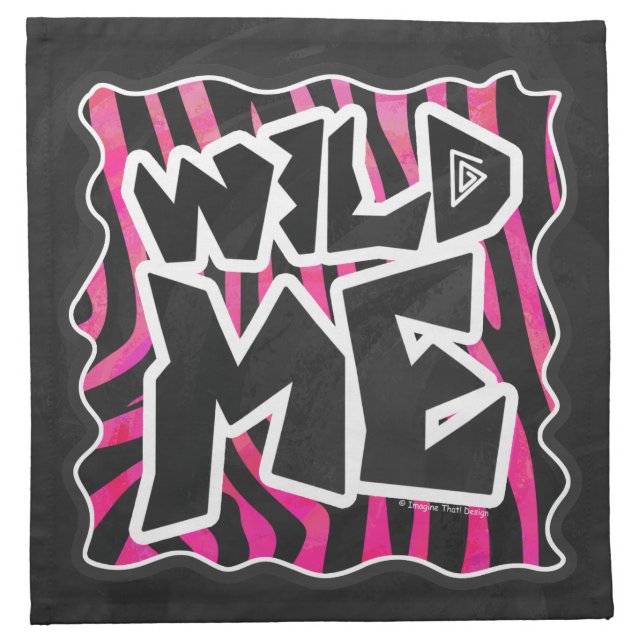 Silhouette Black and Hot Pink Zebra Cloth Napkin (Front)