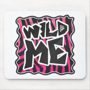 Silhouette Black and Hot Pink Zebra Mouse Pad