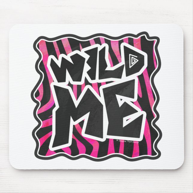 Silhouette Black and Hot Pink Zebra Mouse Pad (Front)