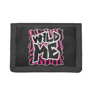Silhouette Black and Hot Pink Zebra Tri-fold Wallet