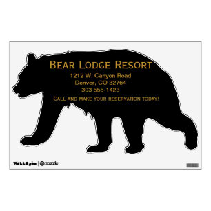 Silhouette Black Bear Wall Art Advertising Sticker