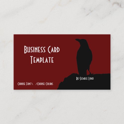 Silhouette Black Bird Crow Logo Business Card