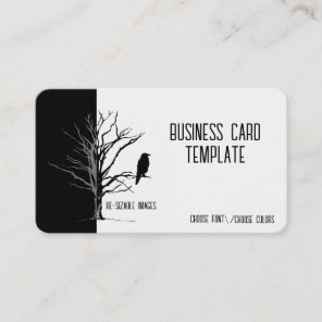 Silhouette Black Bird Raven Business Card