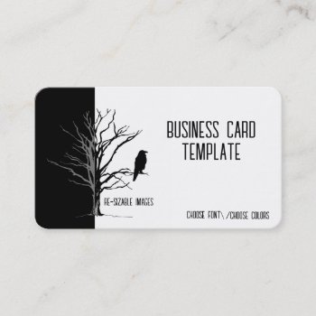 Silhouette Black Bird Raven Business Card by businesscardslogos at Zazzle