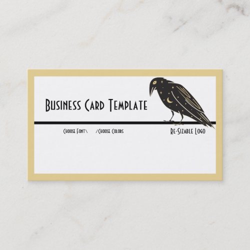 Silhouette Black Bird Raven Logo Business Card