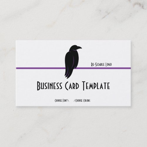 Silhouette Black Bird Raven Logo Business Card