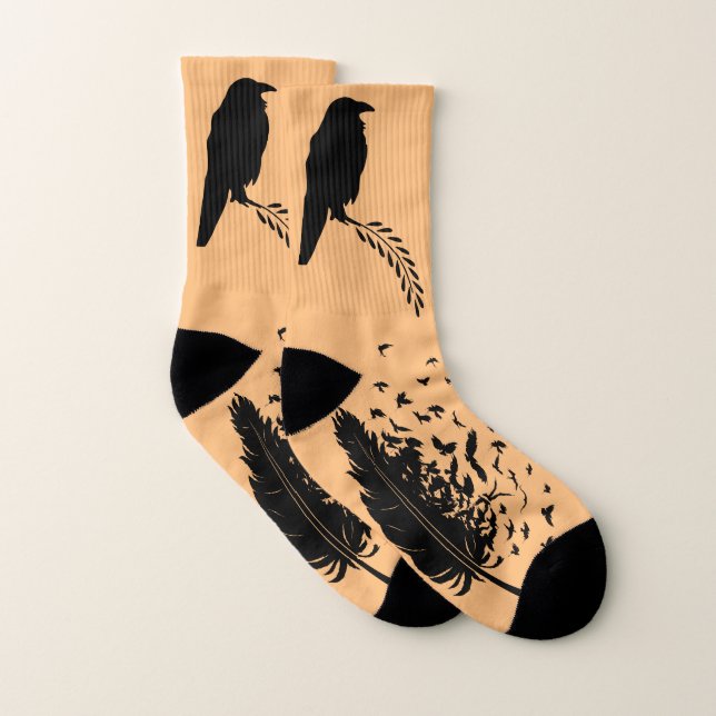 Silhouette Black Bird Raven Socks (Pair)