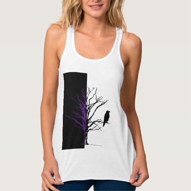 Silhouette Black Bird Raven Tank Top (Front)