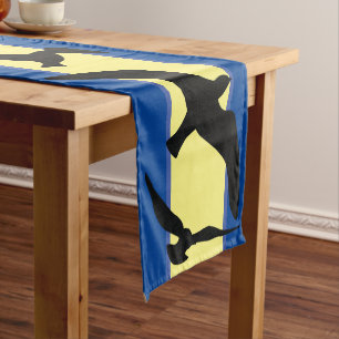 Silhouette Black Bird Ravens Short Table Runner