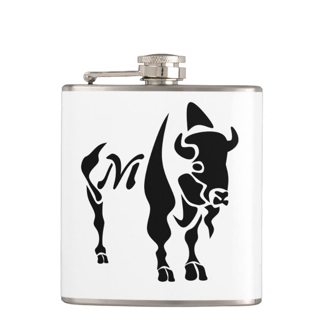 Silhouette Black Buffalo Flask (Front)