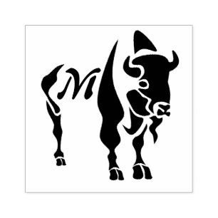 Silhouette Black Buffalo Monogram Rubber Stamp