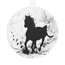 Silhouette, black horse ornament