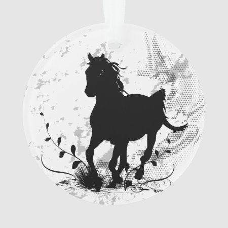 Silhouette, Black Horse Ornament